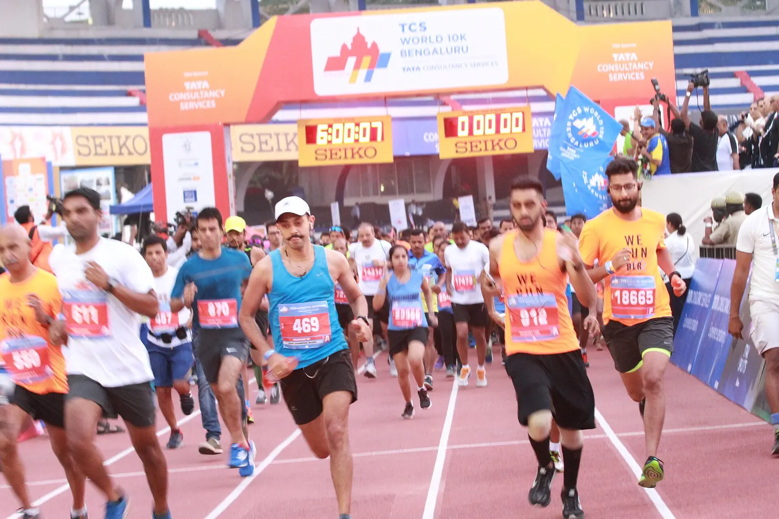 Runners at the finish gate of the Bengaluru Open 10K, now the TCS World 10K